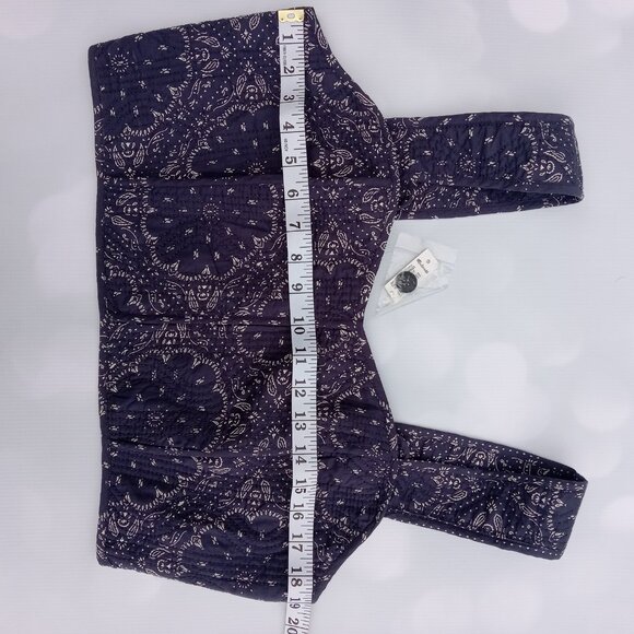 Madewell Quilted Sweetheart Crop Top Midnight. NWT (size 10) - Picture 6 of 8